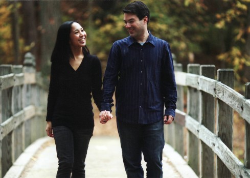 Nina and Jeremy walking.